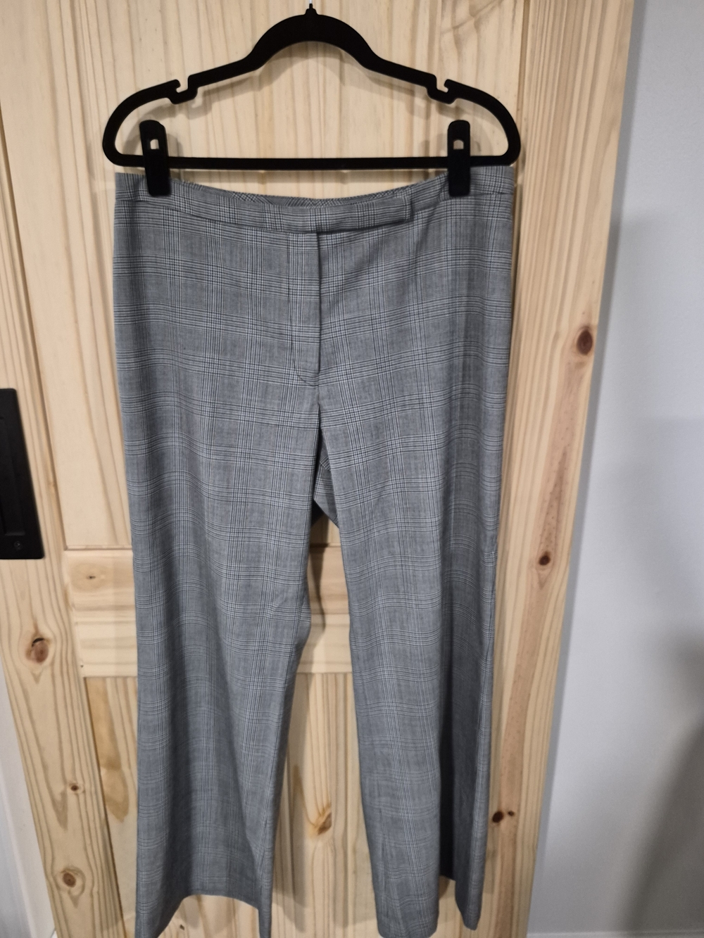 The Limited Gray Plaid Wide-Leg Trousers